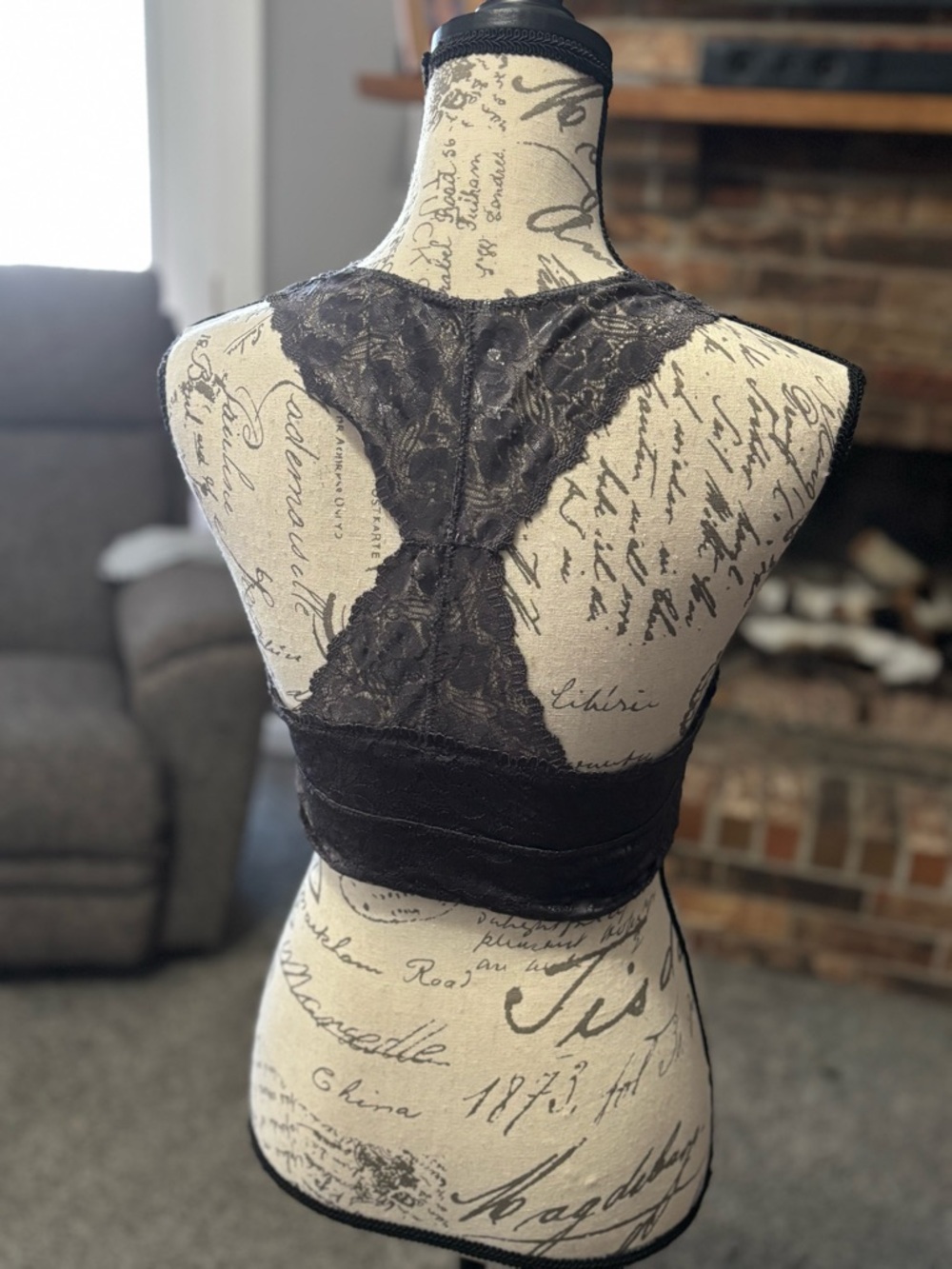 Zenana Outfitters Lace Bralette - Charcoal - Picture 3 of 5